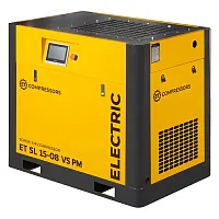 Винтовой компрессор ET-Compressors SL 15-08 VS PM (IP55) с частотным регулированием производительности и двигателем на постоянных магнитах (миниатюра)