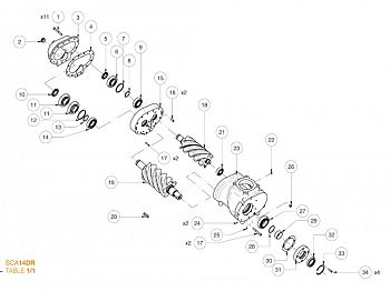 SCA14DR THRUST BEARING SЕТ ремкоплект 1023903004