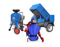 Пескоструйный аппарат с компрессором комплект для обработки 17 м2 в час (миниатюра)